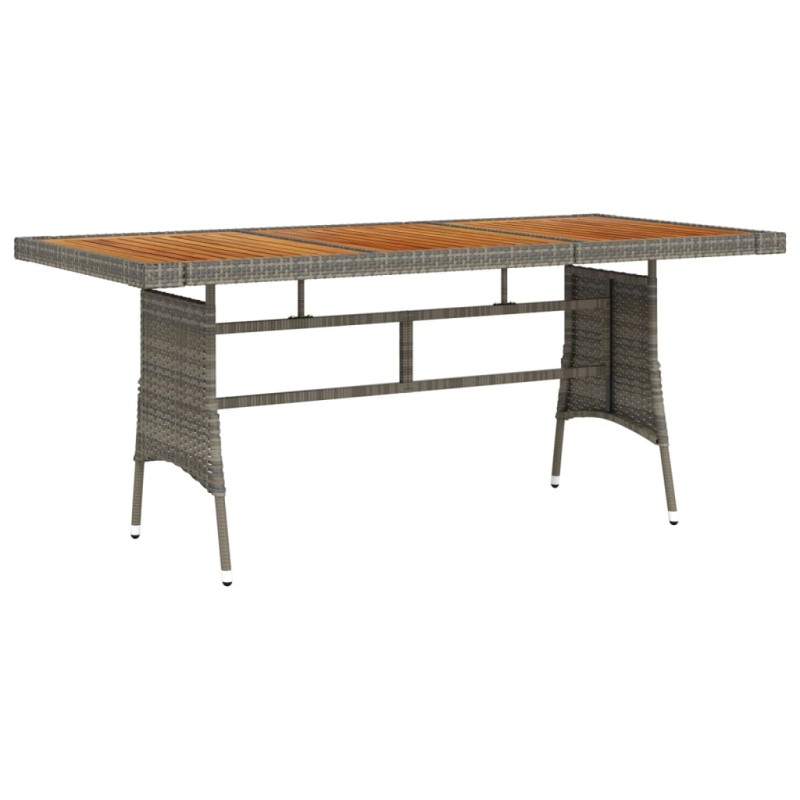 vidaXL Tavolo Giardino Grigio 160x70x72cm Polyrattan e Massello Acacia vidaXL Tavolo Giardino Grigio 160x70x72cm Polyrattan e Massello Acacia