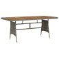 vidaXL Tavolo Giardino Grigio 160x70x72cm Polyrattan e Massello Acacia vidaXL Tavolo Giardino Grigio 160x70x72cm Polyrattan e Massello Acacia