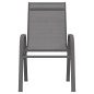 vidaXL Sedie da Giardino Impilabili 6 pz in Tessuto Textilene Grigio vidaXL Sedie da Giardino Impilabili 6 pz in Tessuto Textilene Grigio