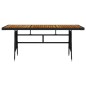 vidaXL Tavolo Giardino Nero 160x70x72cm Polyrattan e Massello d'Acacia