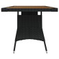 vidaXL Tavolo Giardino Nero 160x70x72cm Polyrattan e Massello d'Acacia