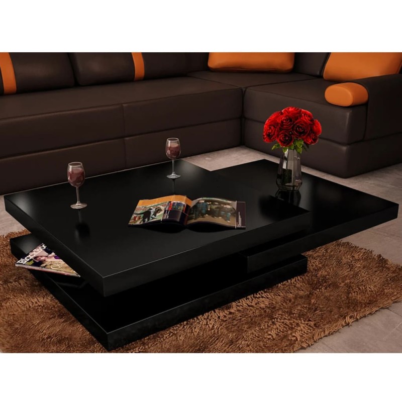vidaXL Tavolino da Salotto a 3 Livelli Nero Lucido vidaXL Tavolino da Salotto a 3 Livelli Nero Lucido