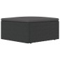 vidaXL Poggiapiedi da Giardino con Cuscino in Polyrattan Nero