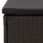 vidaXL Poggiapiedi da Giardino con Cuscino in Polyrattan Nero