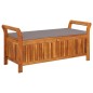 vidaXL Panca Portaoggetti Giardino Cuscino 126cm Legno Massello Acacia vidaXL Panca Portaoggetti Giardino Cuscino 126cm Legno Massello Acacia