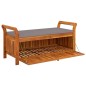 vidaXL Panca Portaoggetti Giardino Cuscino 126cm Legno Massello Acacia vidaXL Panca Portaoggetti Giardino Cuscino 126cm Legno Massello Acacia