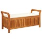 vidaXL Panca Portaoggetti Giardino Cuscino 126cm Legno Massello Acacia vidaXL Panca Portaoggetti Giardino Cuscino 126cm Legno Massello Acacia