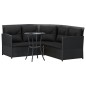 vidaXL Set Divano a L con Cuscini 2 pz Nero in Polyrattan vidaXL Set Divano a L con Cuscini 2 pz Nero in Polyrattan