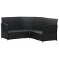 vidaXL Set Divano a L con Cuscini 2 pz Nero in Polyrattan vidaXL Set Divano a L con Cuscini 2 pz Nero in Polyrattan