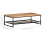 vidaXL Tavolino da Caffè 110x60x35 cm in Legno Massello di Acacia