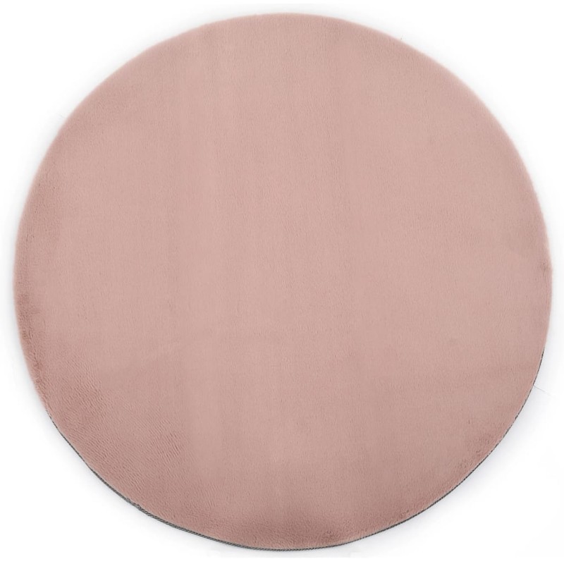 Tappeto 160 cm Pelliccia di Coniglio Sintetica Rosa Antico