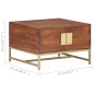 vidaXL Tavolino da Caffè Marrone Miele 67x67x45 cm in Massello Acacia