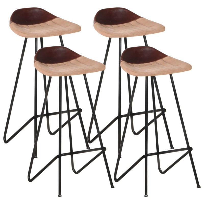 vidaXL Sgabelli da Bar 4 pz Marroni in Vera Pelle vidaXL Sgabelli da Bar 4 pz Marroni in Vera Pelle