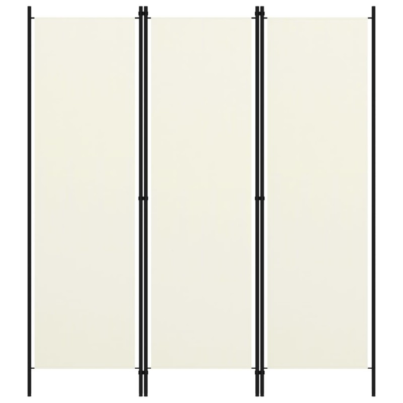 vidaXL Paravento a 3 Pannelli Bianco Crema 150x180 cm