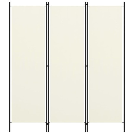 vidaXL Paravento a 3 Pannelli Bianco Crema 150x180 cm