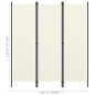 vidaXL Paravento a 3 Pannelli Bianco Crema 150x180 cm