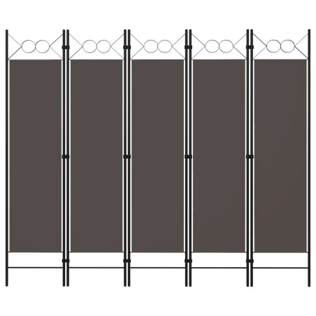 vidaXL Paravento a 5 Pannelli Antracite 200x180 cm