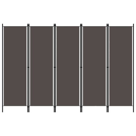 vidaXL Paravento a 5 Pannelli Antracite 250x180 cm