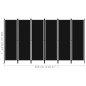 vidaXL Paravento a 6 Pannelli Nero 300x180 cm vidaXL Paravento a 6 Pannelli Nero 300x180 cm