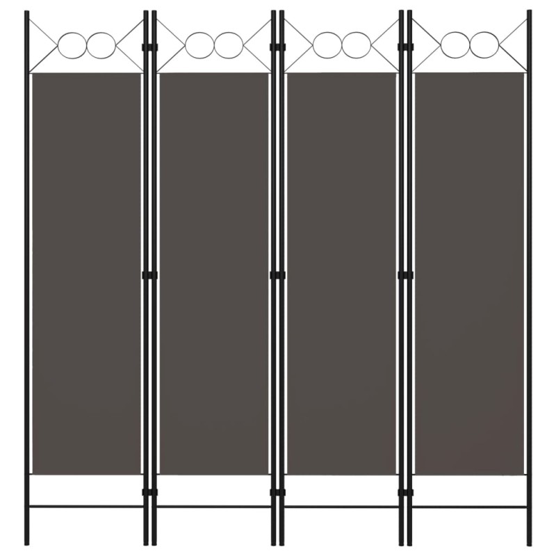 vidaXL Paravento a 4 Pannelli Antracite 160x180 cm