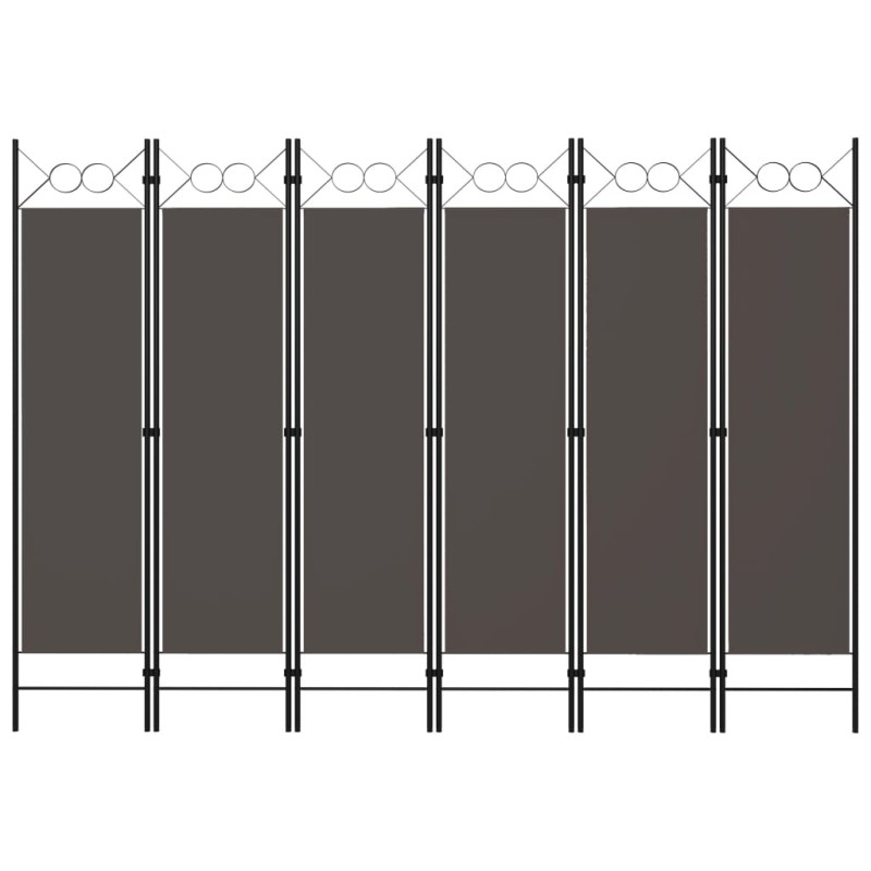 vidaXL Paravento a 6 Pannelli Antracite 240x180 cm vidaXL Paravento a 6 Pannelli Antracite 240x180 cm