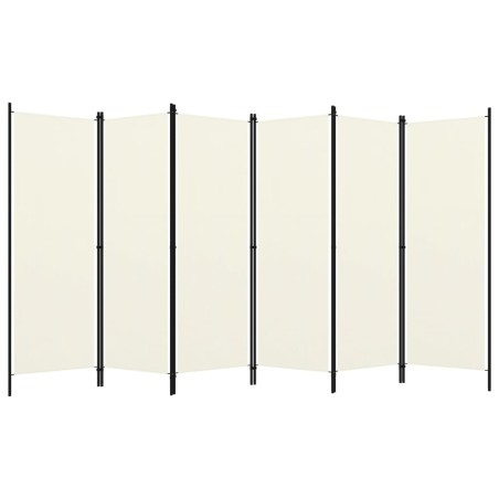 vidaXL Paravento a 6 Pannelli Bianco Crema 300x180 cm 