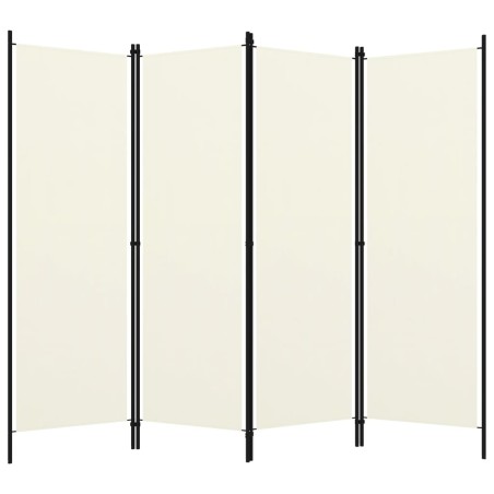 vidaXL Paravento a 4 Pannelli Bianco Crema 200x180 cm 
