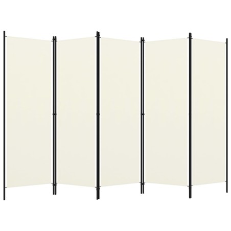 vidaXL Paravento a 5 Pannelli Bianco 250x180 cm