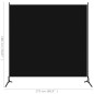 vidaXL Paravento a 1 Pannello Nero 175x180 cm