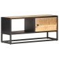 vidaXL Mobile Porta TV con Anta Intagliata 90x30x40 cm in Mango Grezzo vidaXL Mobile Porta TV con Anta Intagliata 90x30x40 cm in Mango Grezzo