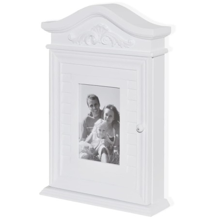 vidaXL Armadietto a Chiave con Cornice Foto Bianco 