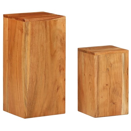 vidaXL Tavolini Laterali 2 pz in Legno Massello di Acacia