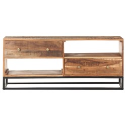 vidaXL Mobile Porta TV 120x30x50 cm in Legno di Acacia Grezzo
