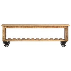 vidaXL Mobile Porta TV 130x30x42 cm in Legno Grezzo di Mango