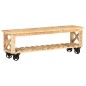vidaXL Mobile Porta TV 130x30x42 cm in Legno Grezzo di Mango
