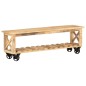 vidaXL Mobile Porta TV 130x30x42 cm in Legno Grezzo di Mango