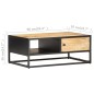 vidaXL Tavolino con Anta Intagliata 90x55x36 cm Legno di Mango Grezzo vidaXL Tavolino con Anta Intagliata 90x55x36 cm Legno di Mango Grezzo