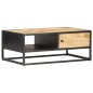 vidaXL Tavolino con Anta Intagliata 90x55x36 cm Legno di Mango Grezzo vidaXL Tavolino con Anta Intagliata 90x55x36 cm Legno di Mango Grezzo