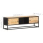 vidaXL Mobile Porta TV con Anta Intagliata 130x30x40cm in Mango Grezzo vidaXL Mobile Porta TV con Anta Intagliata 130x30x40cm in Mango Grezzo