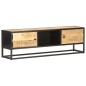 vidaXL Mobile Porta TV con Anta Intagliata 130x30x40cm in Mango Grezzo vidaXL Mobile Porta TV con Anta Intagliata 130x30x40cm in Mango Grezzo