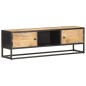 vidaXL Mobile Porta TV con Anta Intagliata 130x30x40cm in Mango Grezzo vidaXL Mobile Porta TV con Anta Intagliata 130x30x40cm in Mango Grezzo
