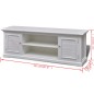 vidaXL Porta TV Bianco in Legno