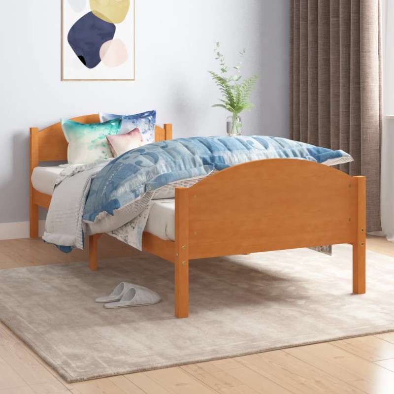 vidaXL Giroletto Marrone Miele in Legno Massello di Pino 100x200 cm