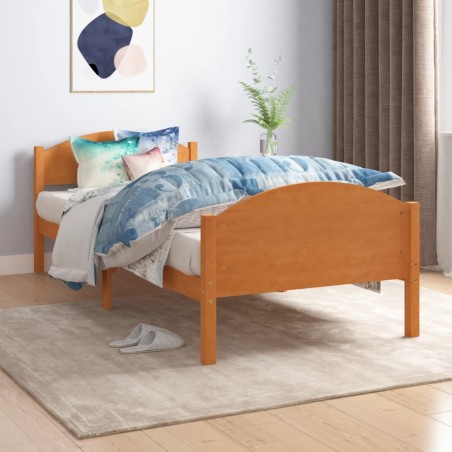 vidaXL Giroletto Marrone Miele in Legno Massello di Pino 100x200 cm