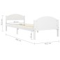 vidaXL Giroletto Bianco in Legno Massello di Pino 90x200 cm vidaXL Giroletto Bianco in Legno Massello di Pino 90x200 cm