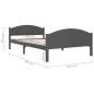 vidaXL Giroletto senza Materasso Grigio Scuro 120x200 cm Legno Pino vidaXL Giroletto senza Materasso Grigio Scuro 120x200 cm Legno Pino