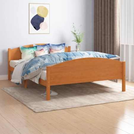 vidaXL Giroletto Marrone Miele in Legno Massello di Pino 140x200 cm