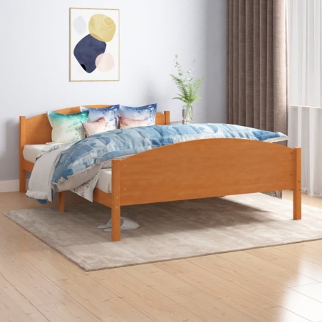 vidaXL Giroletto Marrone Miele in Legno Massello di Pino 160x200 cm