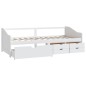 vidaXL Divano Letto 3 Posti con Cassetti Bianco Pino Massello 90x200cm vidaXL Divano Letto 3 Posti con Cassetti Bianco Pino Massello 90x200cm