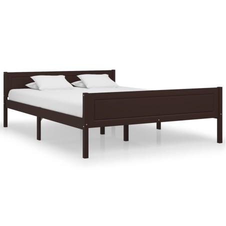 vidaXL Giroletto in Legno Massello di Pino Marrone Scuro 120x200 cm